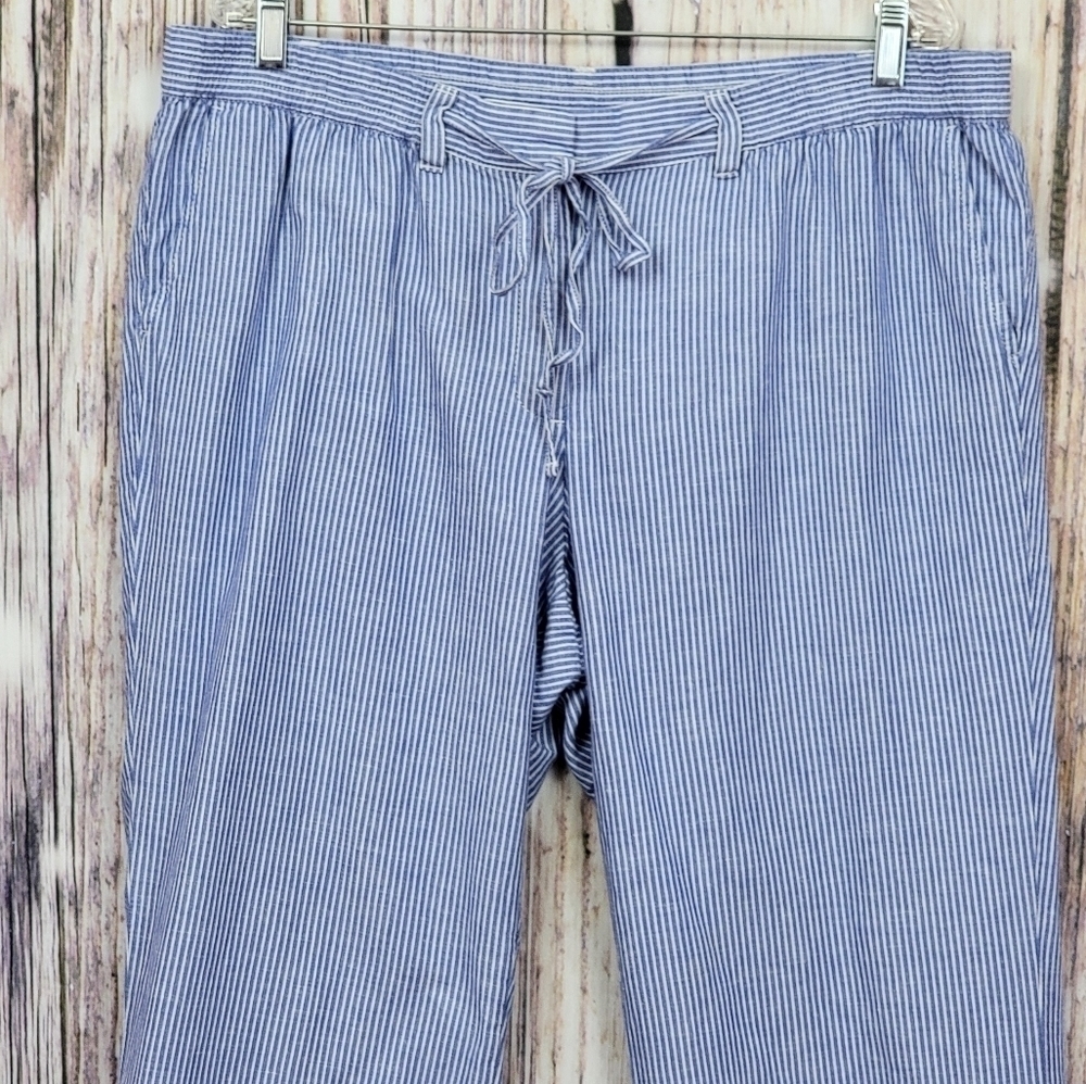 Talbots Linen Stripe The Easy Drawstring Pant - image 3